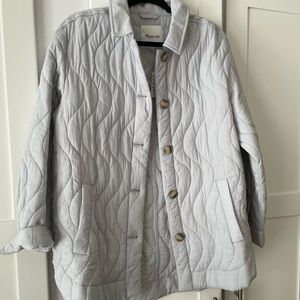 Madewell, Quilted Belrose Shirt Jacket, S, grey
